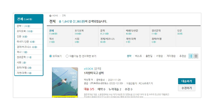 전자책의 대출